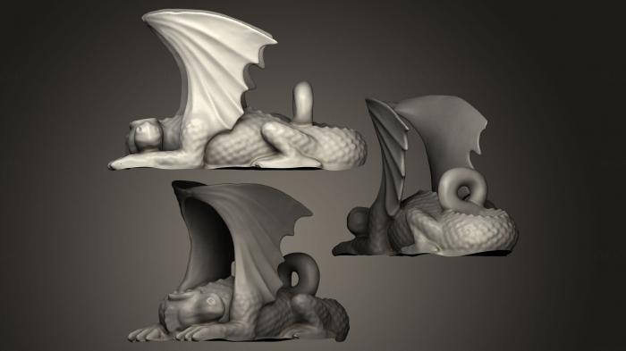 Figurines of griffins and dragons - Wood Carving of Dragon, STKG_0078. 3D  stl model for CNC